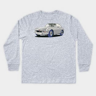 MGB GT Vintage Car in Grey Kids Long Sleeve T-Shirt